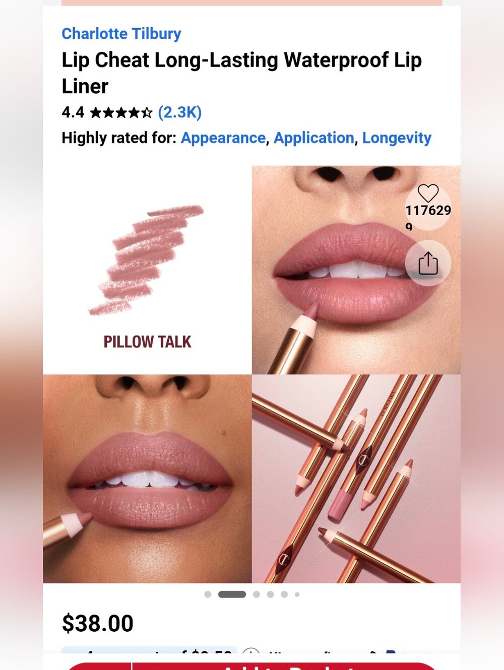 Charlotte Tilbury Lip Cheat Lip Liner (Pillow Talk)